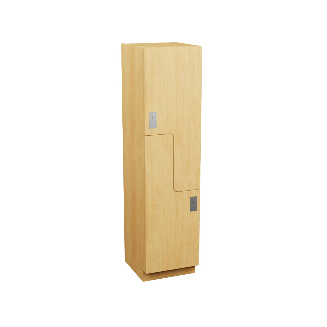 Plastic Laminate Lockers, 24" W x 20" D x 76" H, 24" Column Width, 2(Z-Style) Tiers, Padlock Hasp