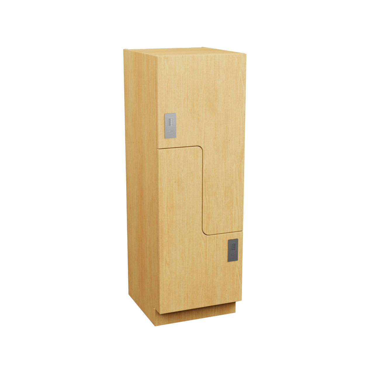 Plastic Laminate Lockers, 24" W x 24" D x 58" H, 24" Column Width, 2(Z-Style) Tiers, Combination Lock