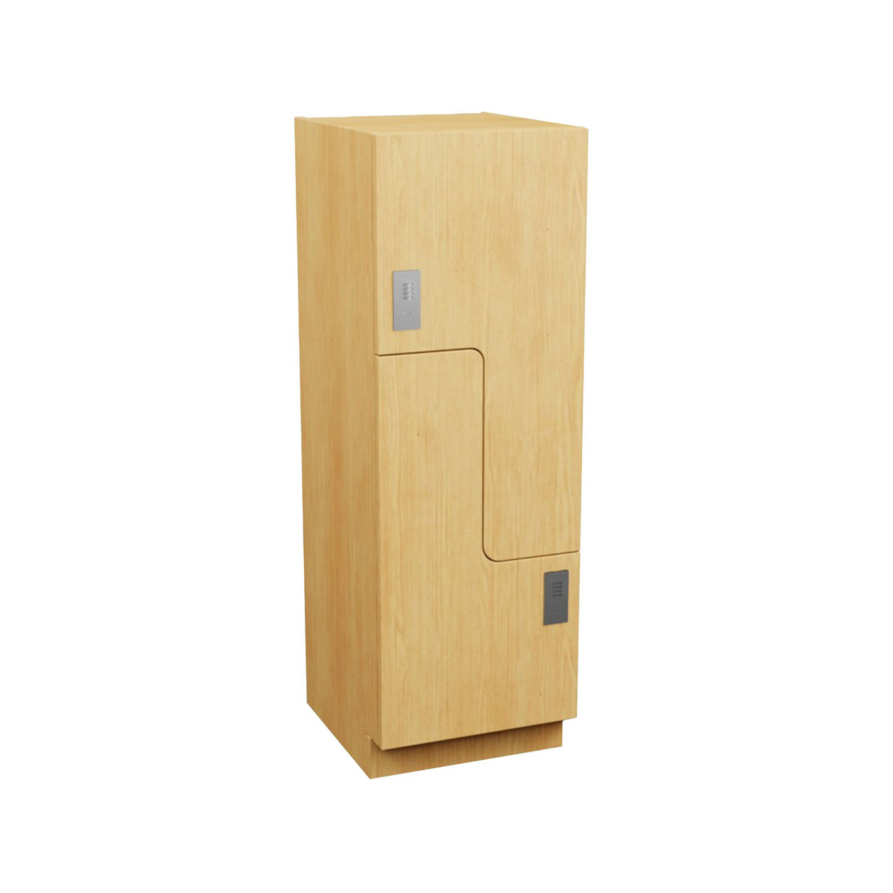Plastic Laminate Lockers, 24" W x 24" D x 58" H, 24" Column Width, 2(Z-Style) Tiers, Padlock Hasp