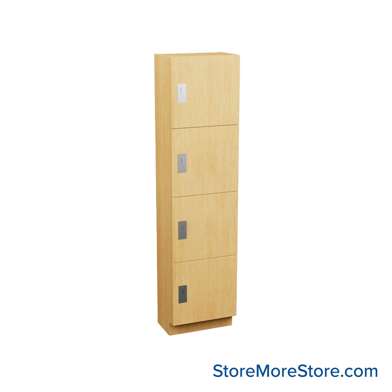 Multi-Compartment Lockers, 18" W x 18" D x 72" H, 18" Column Width, 4 Tiers, Padlock Hasp