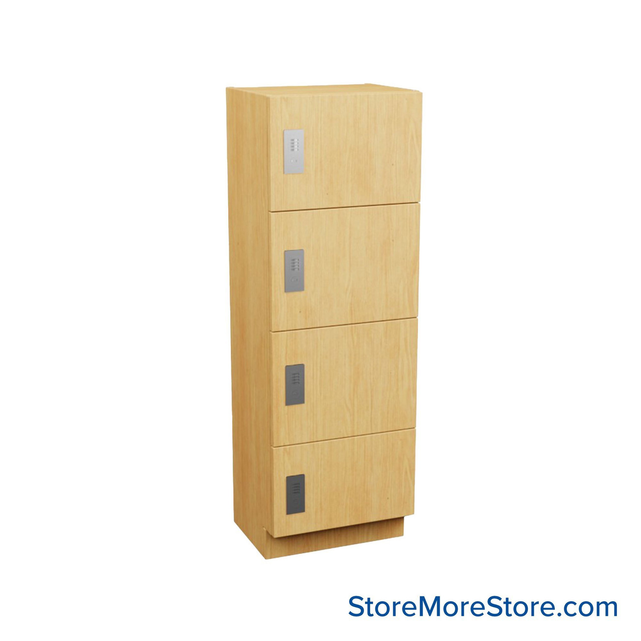 Multi-Compartment Lockers, 24" W x 15" D x 58" H, 24" Column Width, 4 Tiers, Padlock Hasp