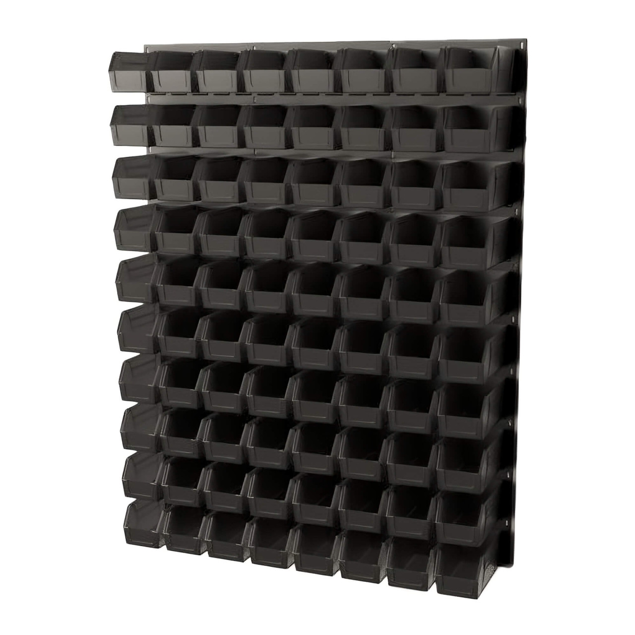 Wall Mounted Storage Bins, 48" W x 10.88" D x 61" H, 80 Bins