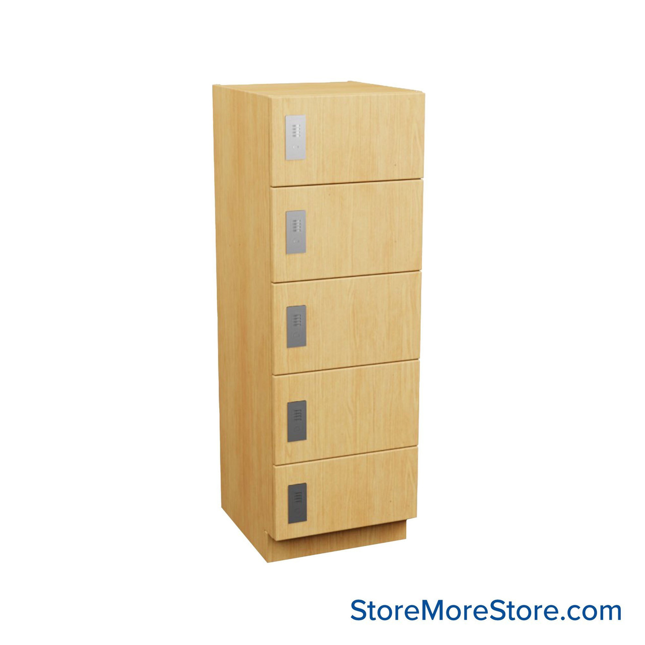 Box Lockers, 18'' W x 20'' D x 58'' H, 5 Lockers, 5 Tiers, Combination Lock