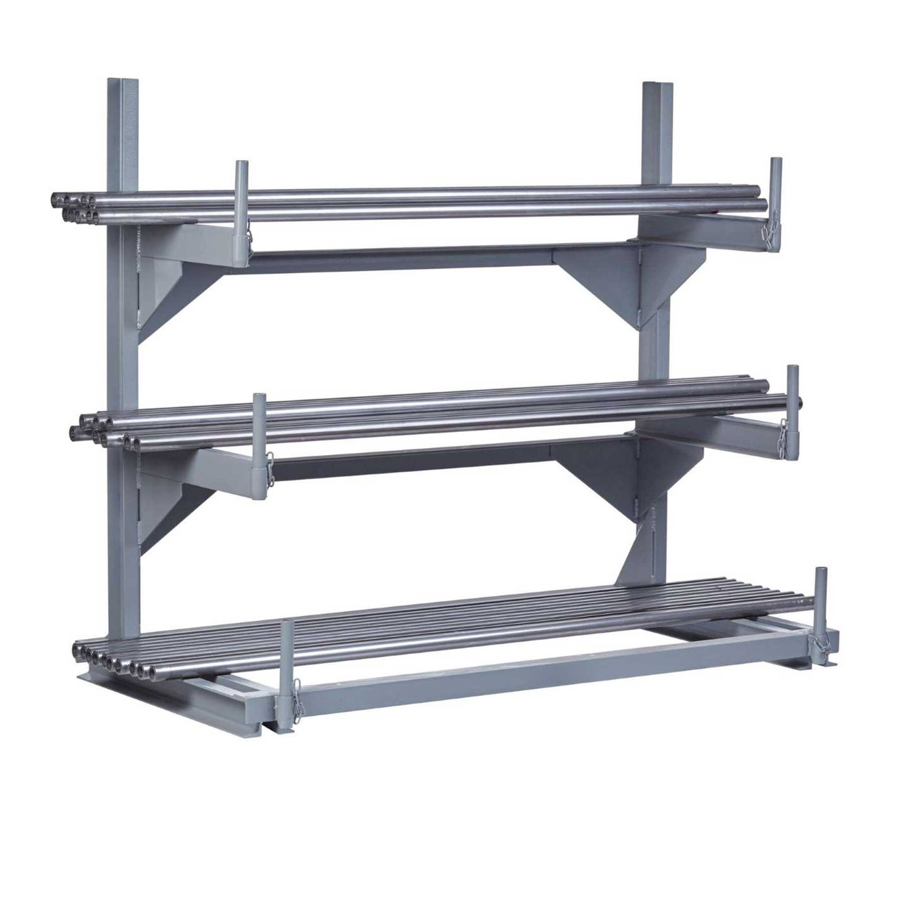 Mobile Pipe Rack, 60" W x 30" D x 51" H, Without Casters