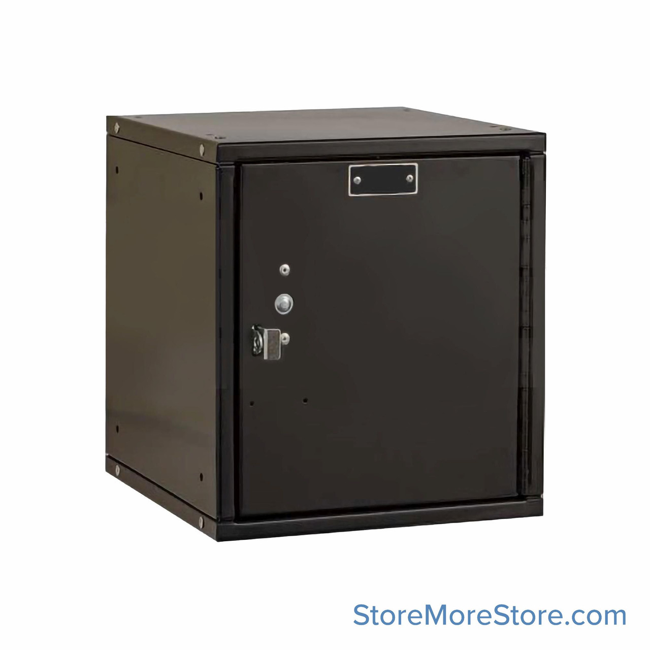 Stackable Cube Locker, 11.31" W x 12.69" D x 12" H, Solid Door, Padlock Hasp