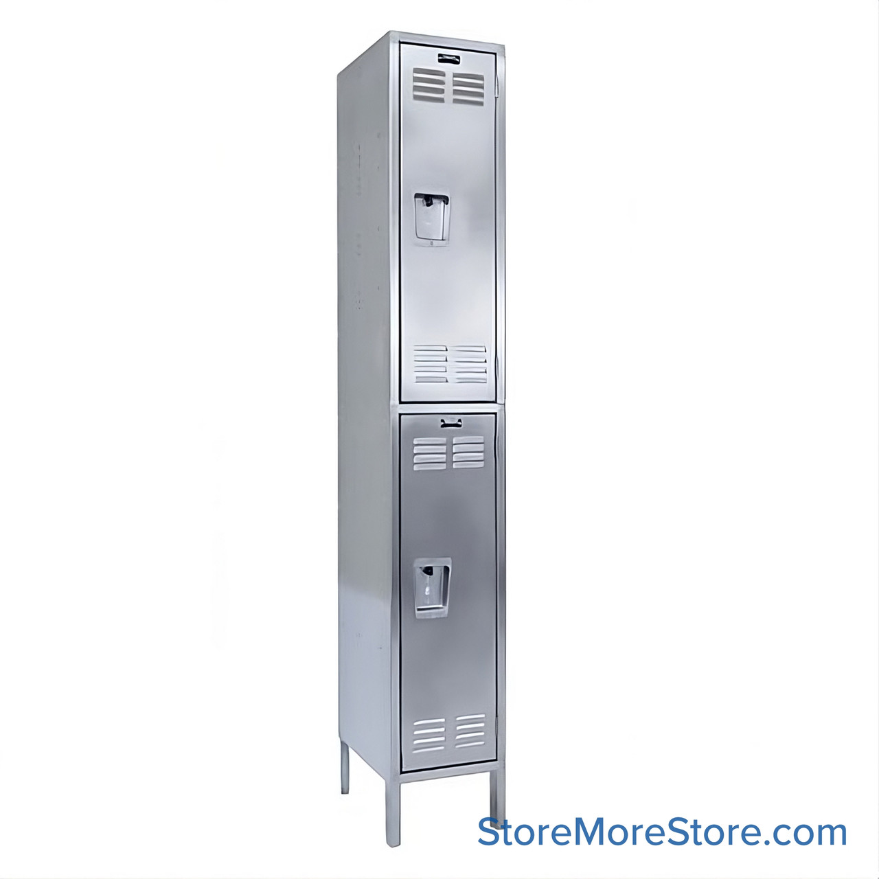 Stainless Steel Locker, 12" W x 18" D x 78" H, 1 Column, 2 Tiers, Combination Lock, Assembled