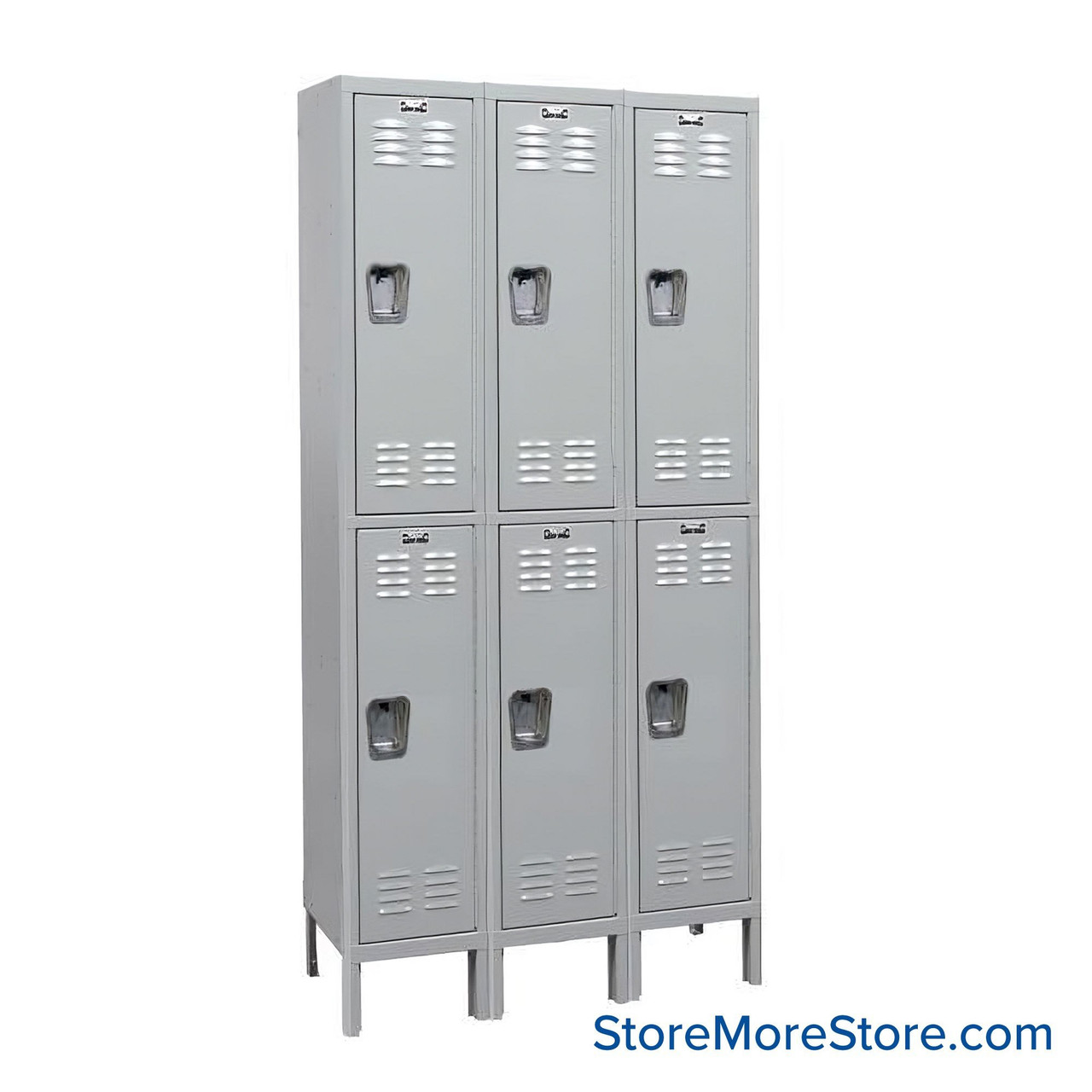 Medical Locker, 36'' W x 18'' D x 78'' H, 6 Lockers, 3 Columns, 2 Tiers, Padlock Hasp, Unassembled
