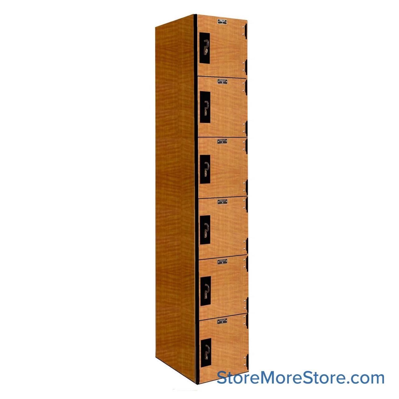 Phenolic Locker, 12" W x 18" D x 72" H, 6 Tiers, Padlock Hasp