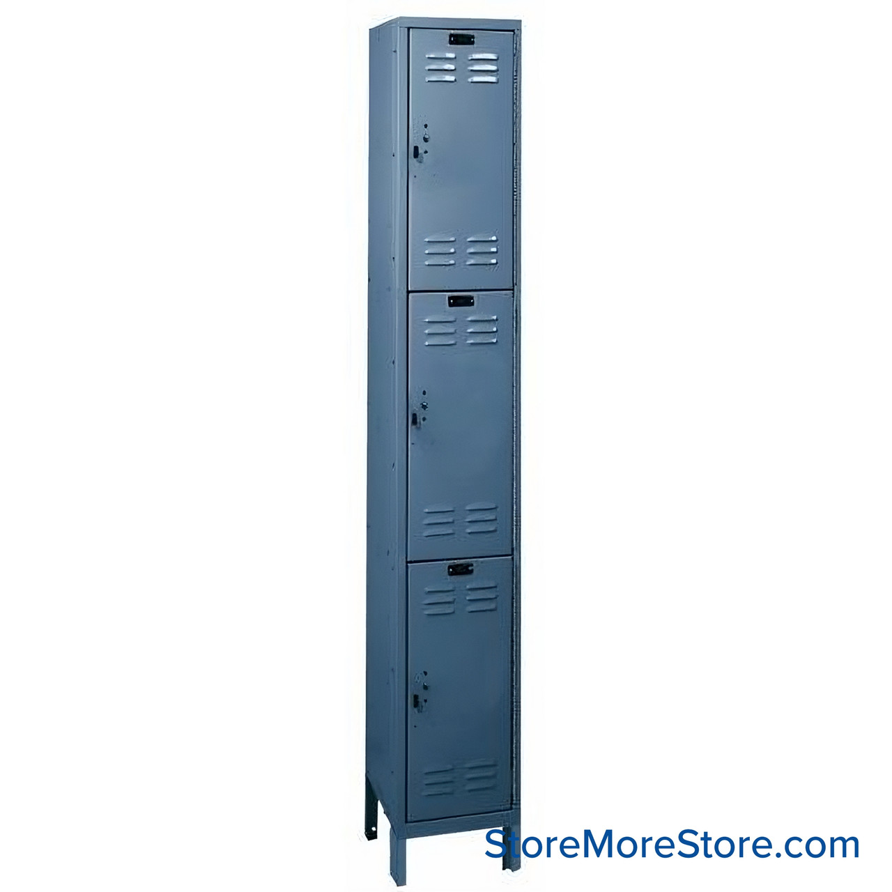 Metal Storage Locker, 36'' W x 15'' D x 78'' H, 3 Columns, 1 Tier, Combination Lock, Assembled