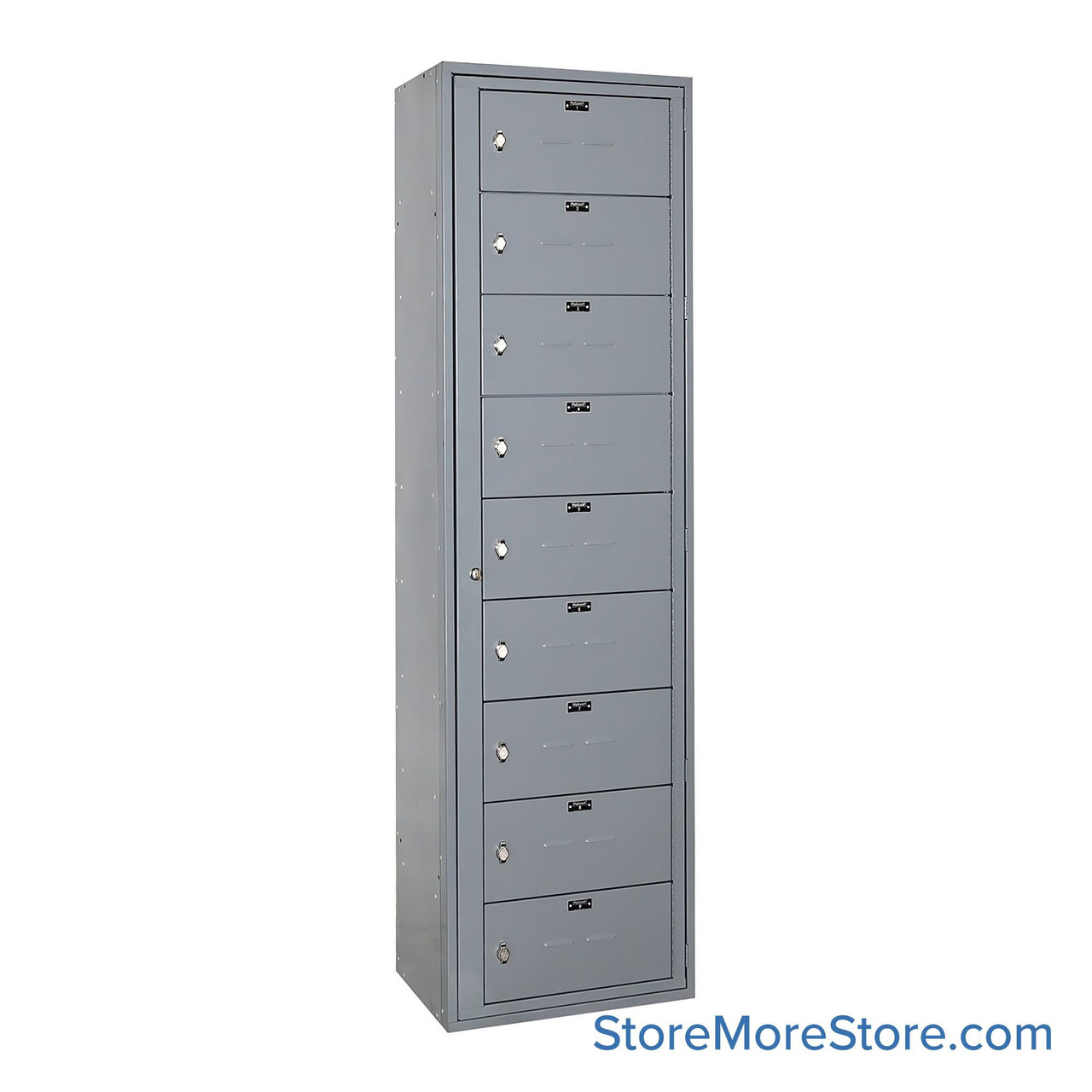 Laundry Lockers, 24'' W x 15'' D x 84'' H, 9-Tier/9 Compartment Uniform Exchange