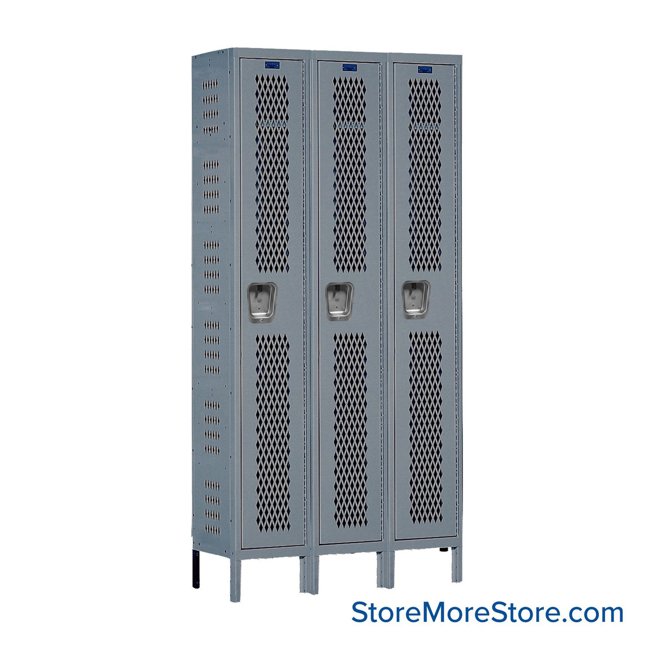 Expanded Metal Locker, 45" W x 18" D x 78" H, 3 Columns, 1 Tier, Key Lock, Unassembled