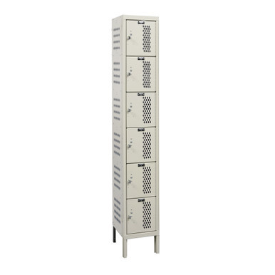 Expanded Metal Locker, 36" W x 12" D x 78" H, 3 Columns, 2 Tiers, Combination Lock, Unassembled