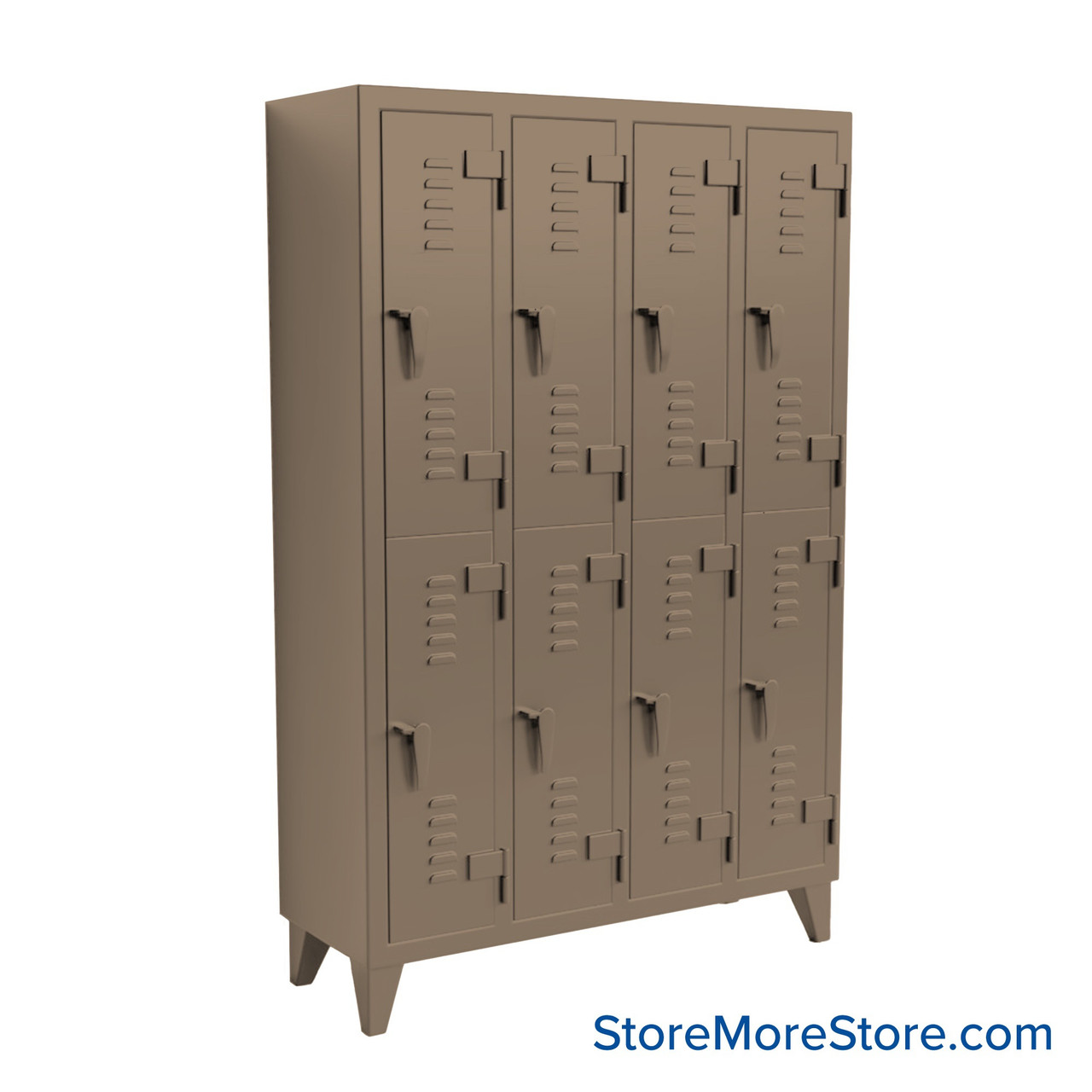 Industrial Lockers, 50" W x 18" D x 78" H, 4 Columns, 2 Tiers