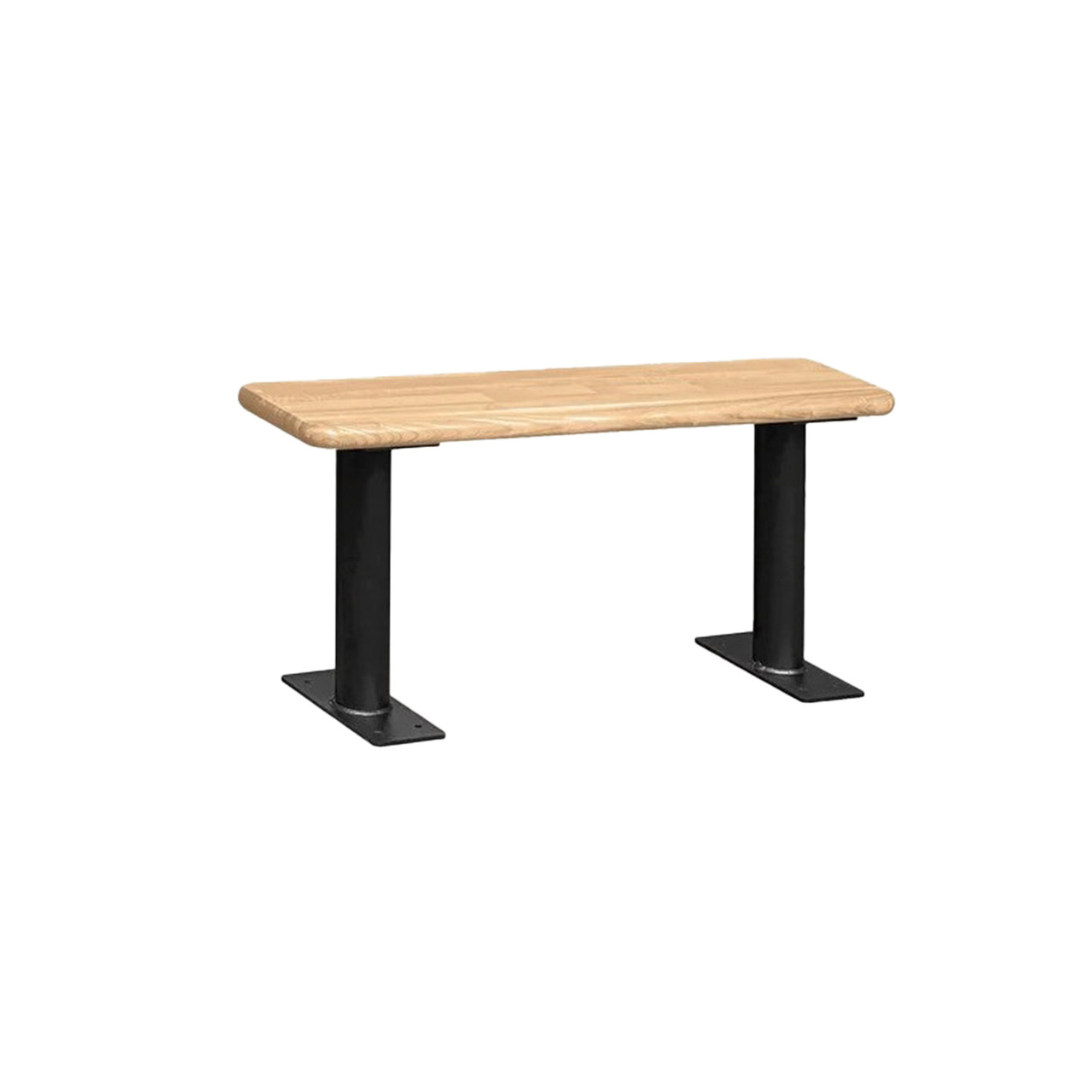 Gym Locker Bench, 36" W x 9.5" D x 18" H, Butcher Block Bench Top, No Back Support, No ADA