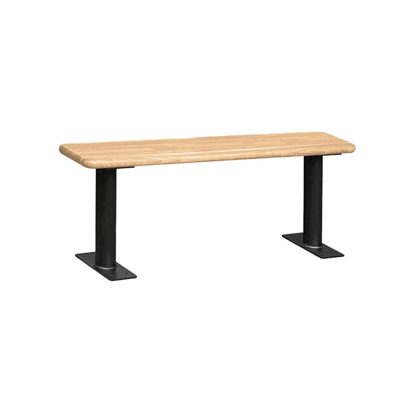 Gym Locker Bench, 48" W x 9.5" D x 18" H, Butcher Block Bench Top, No Back Support, No ADA
