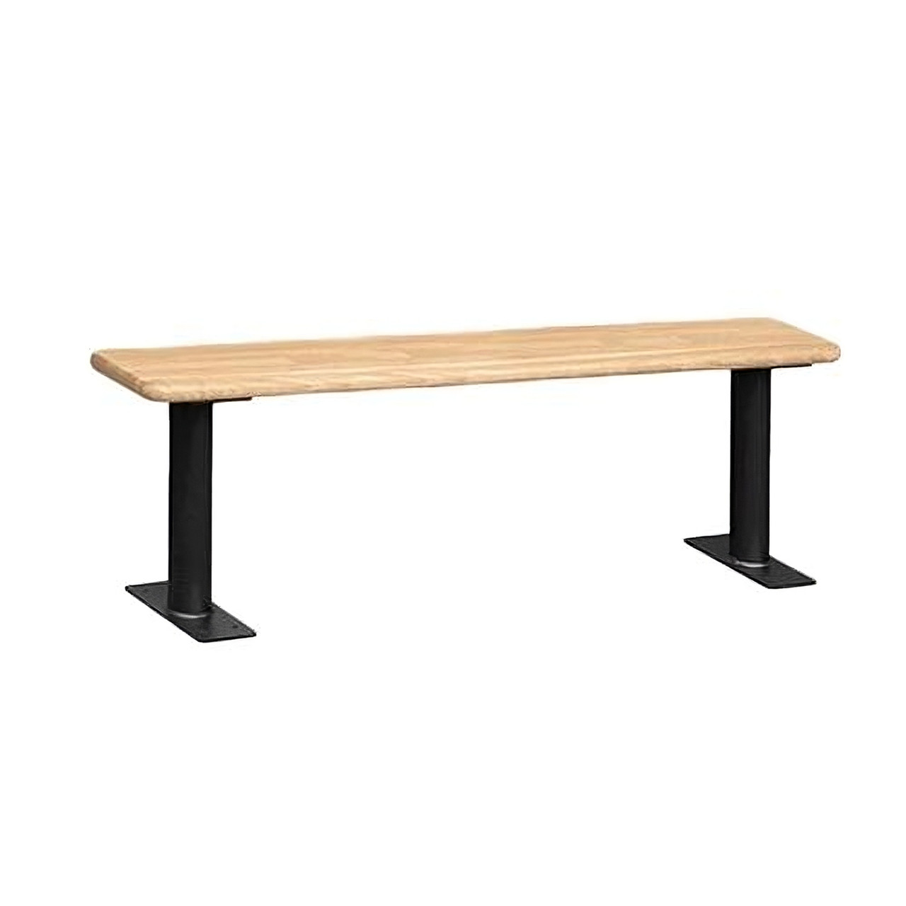 Gym Locker Bench, 60" W x 9.5" D x 18" H, Butcher Block Bench Top, No Back Support, No ADA