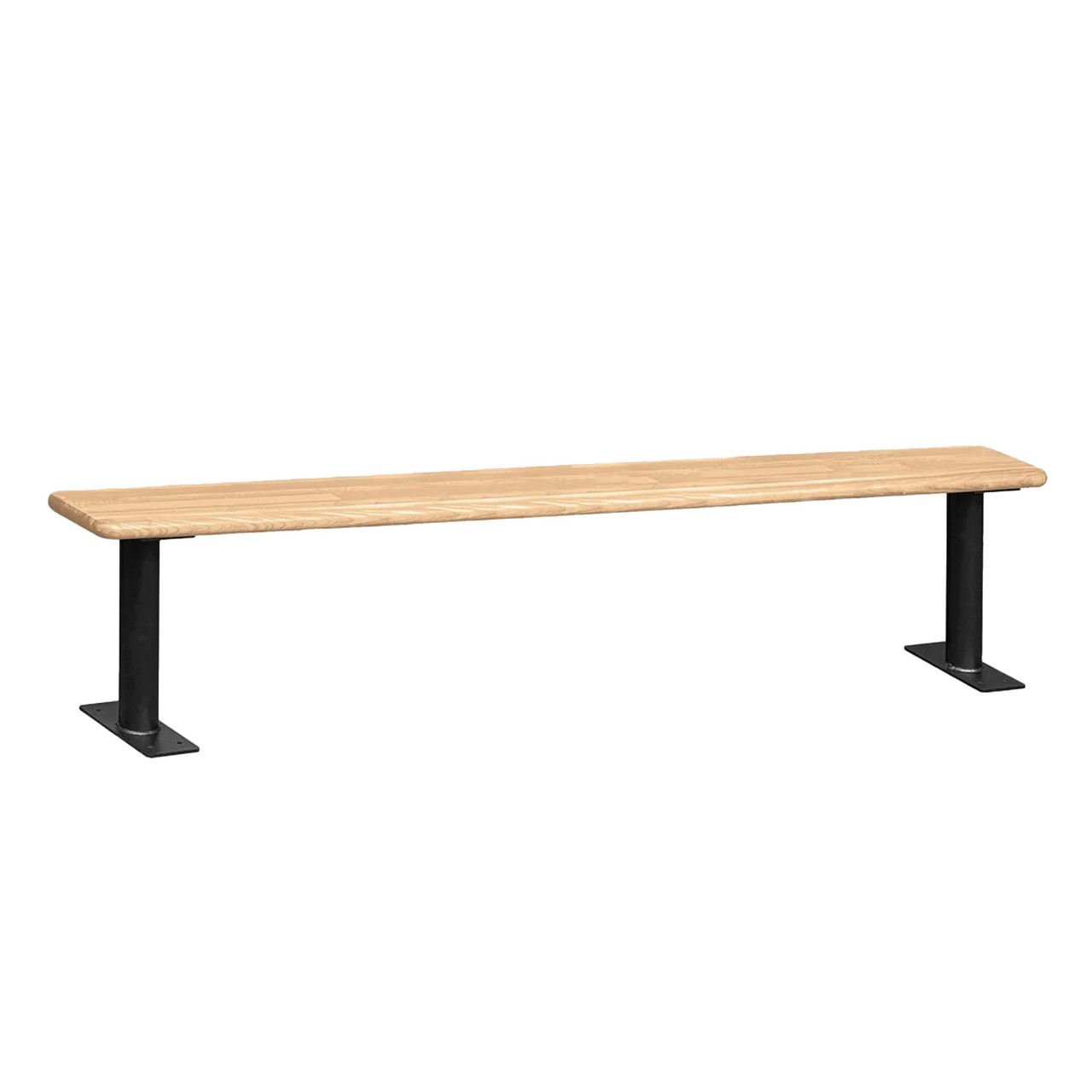 Gym Locker Bench, 96" W x 9.5" D x 18" H, Butcher Block Bench Top, No Back Support, No ADA