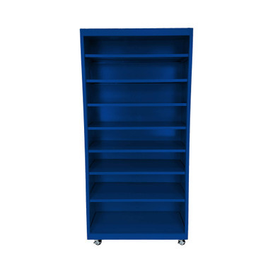 Steel Bookcases, 18" D x 55" H, 4 Levels, Includes Casters