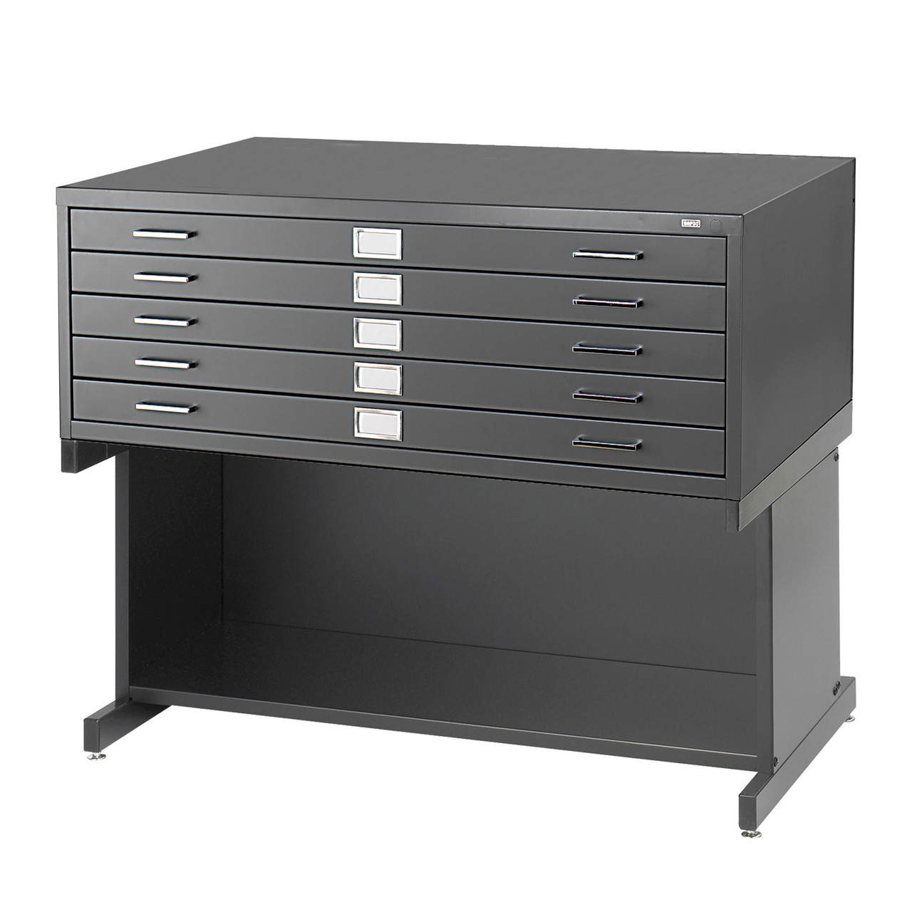 Flat File Cabinets, 40.5" W x 29.5" D, 5 Drawers, 20" High Base