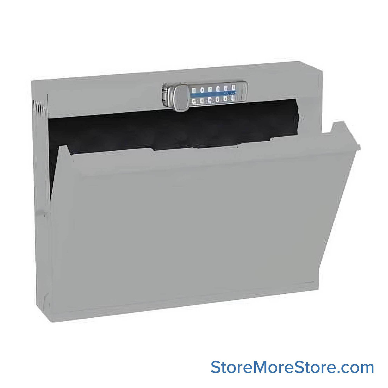 Wall Mounted Folding Cabinets, 18" W x 3.5" D x 14.5" H, Laptop, Digital PIN Lock