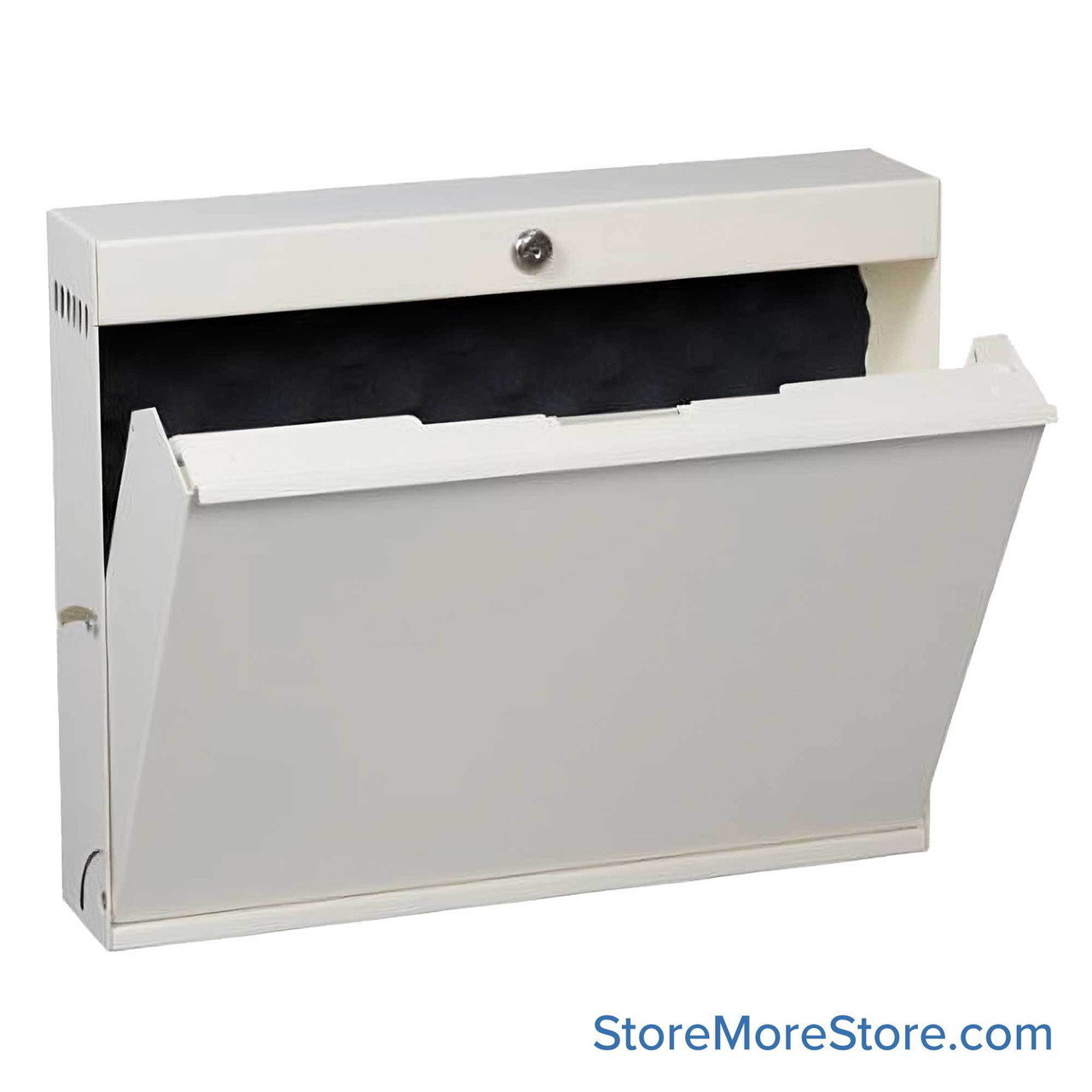 Wall Mounted Folding Cabinets, 18" W x 3.5" D x 14.5" H, Laptop, Key Lock (Keyed Alike)