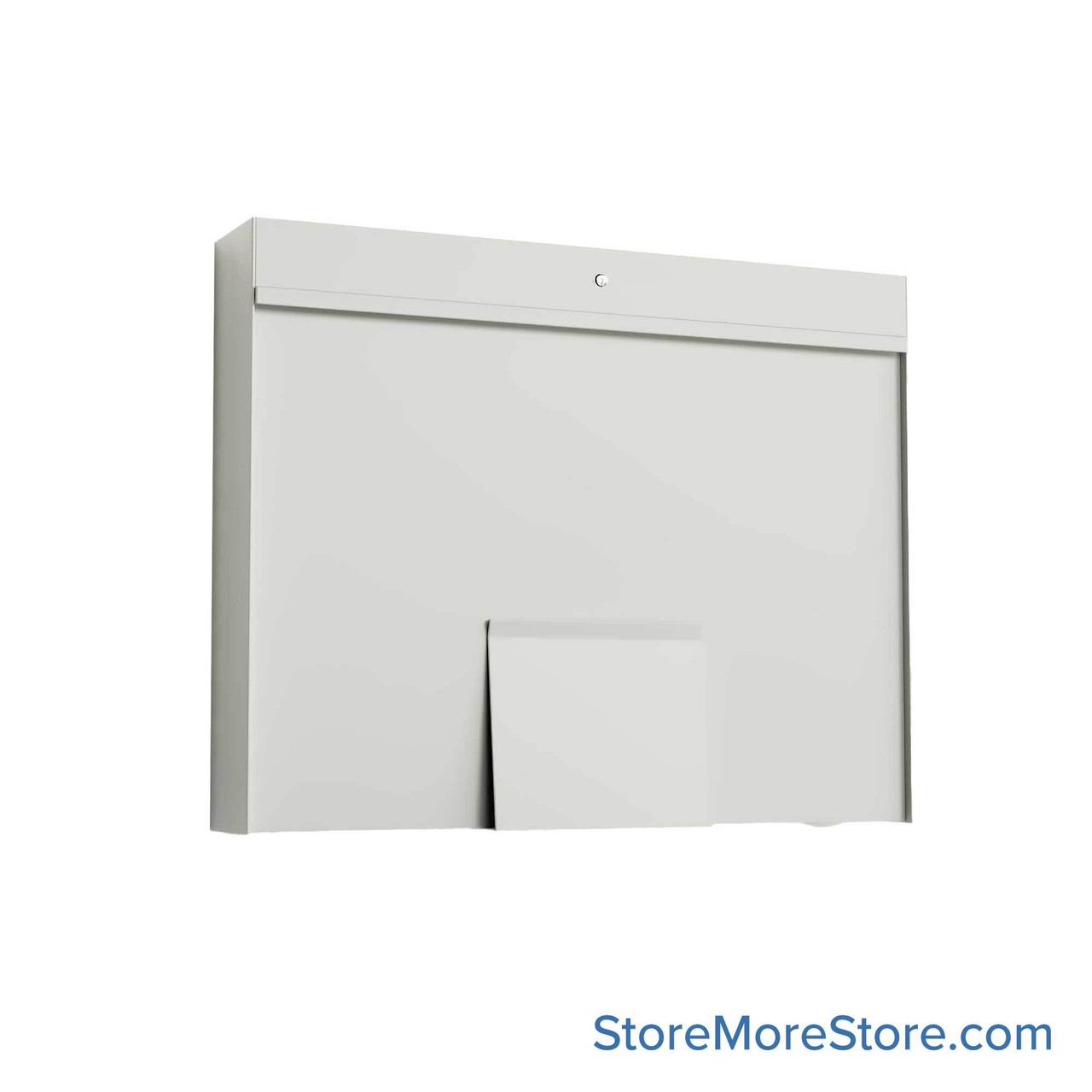 Wall Mounted Folding Cabinets, 20" W x 3.5" D x 16.5" H, Standard, Chart Holder, Key Lock