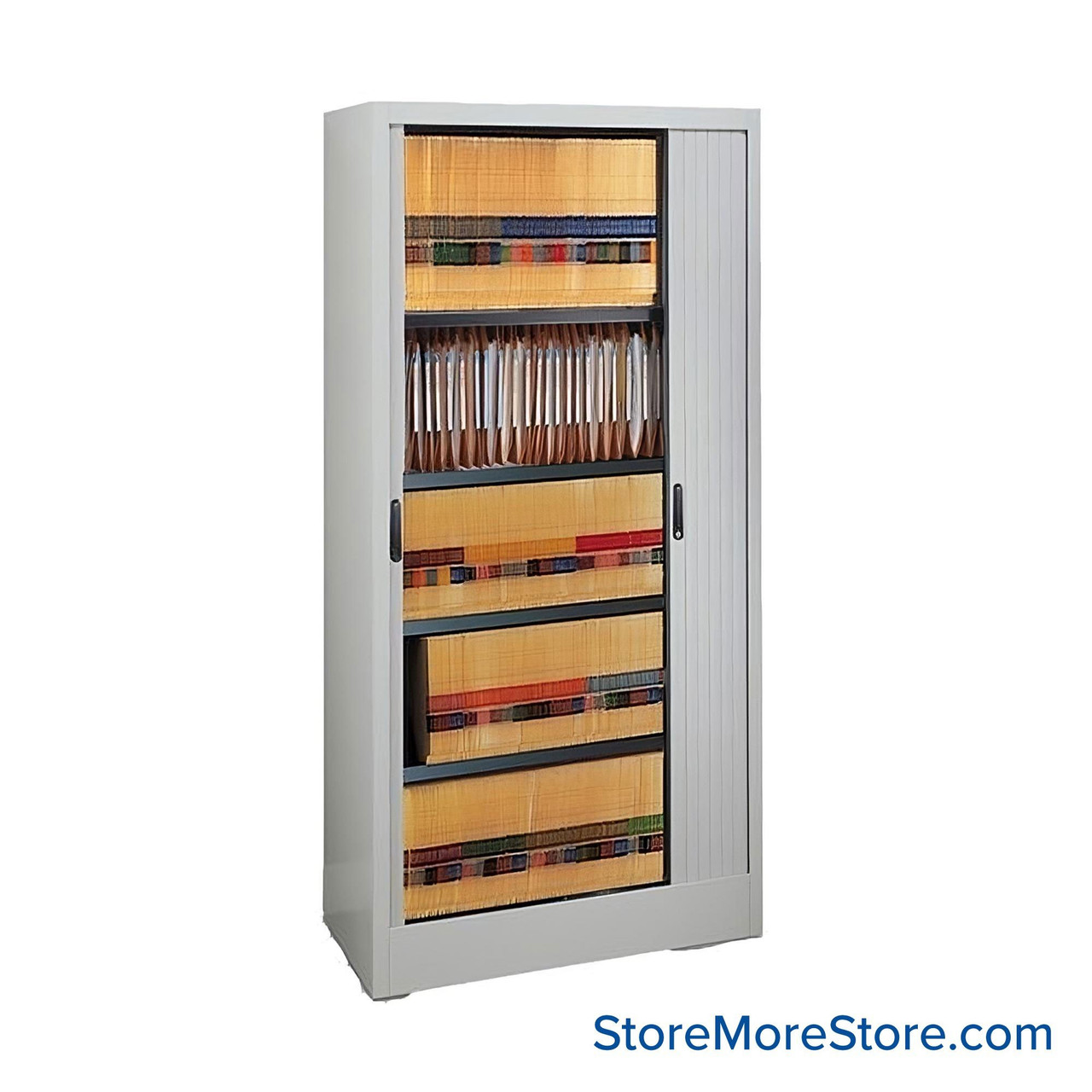 Tambour Door Storage Cabinet, 48" W x 62" H