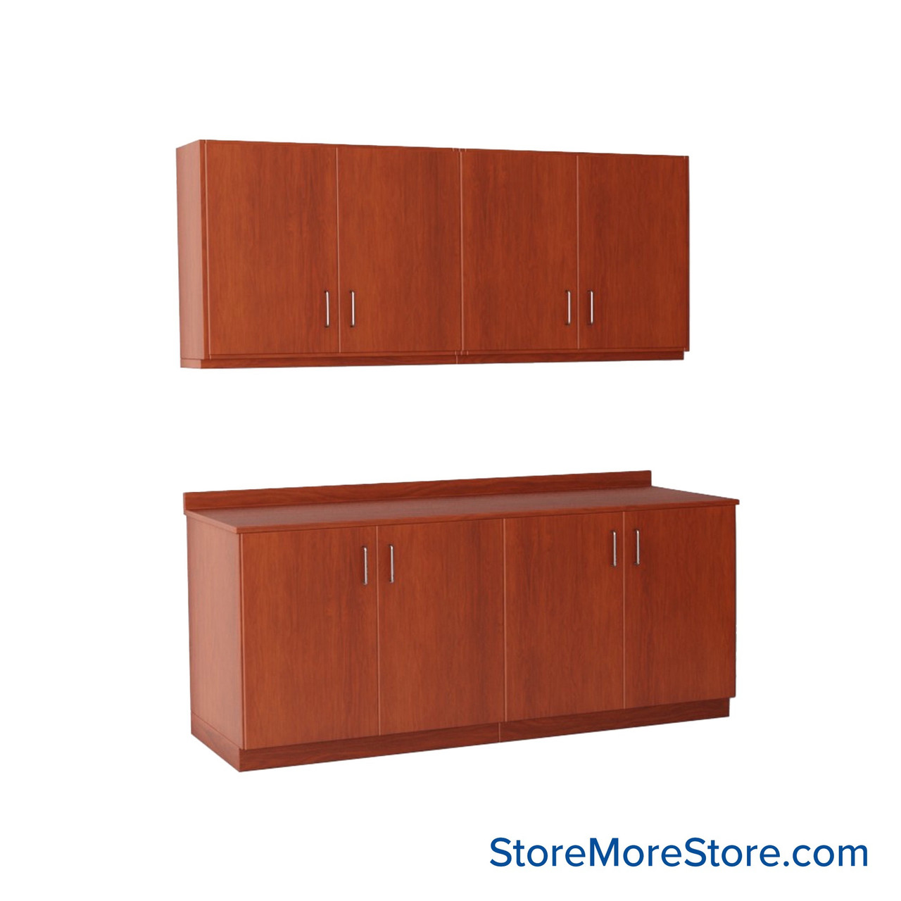 Workroom Cabinets, 72" W x 24" D x 30" H, Closed Wall Cabinets, Key Lock