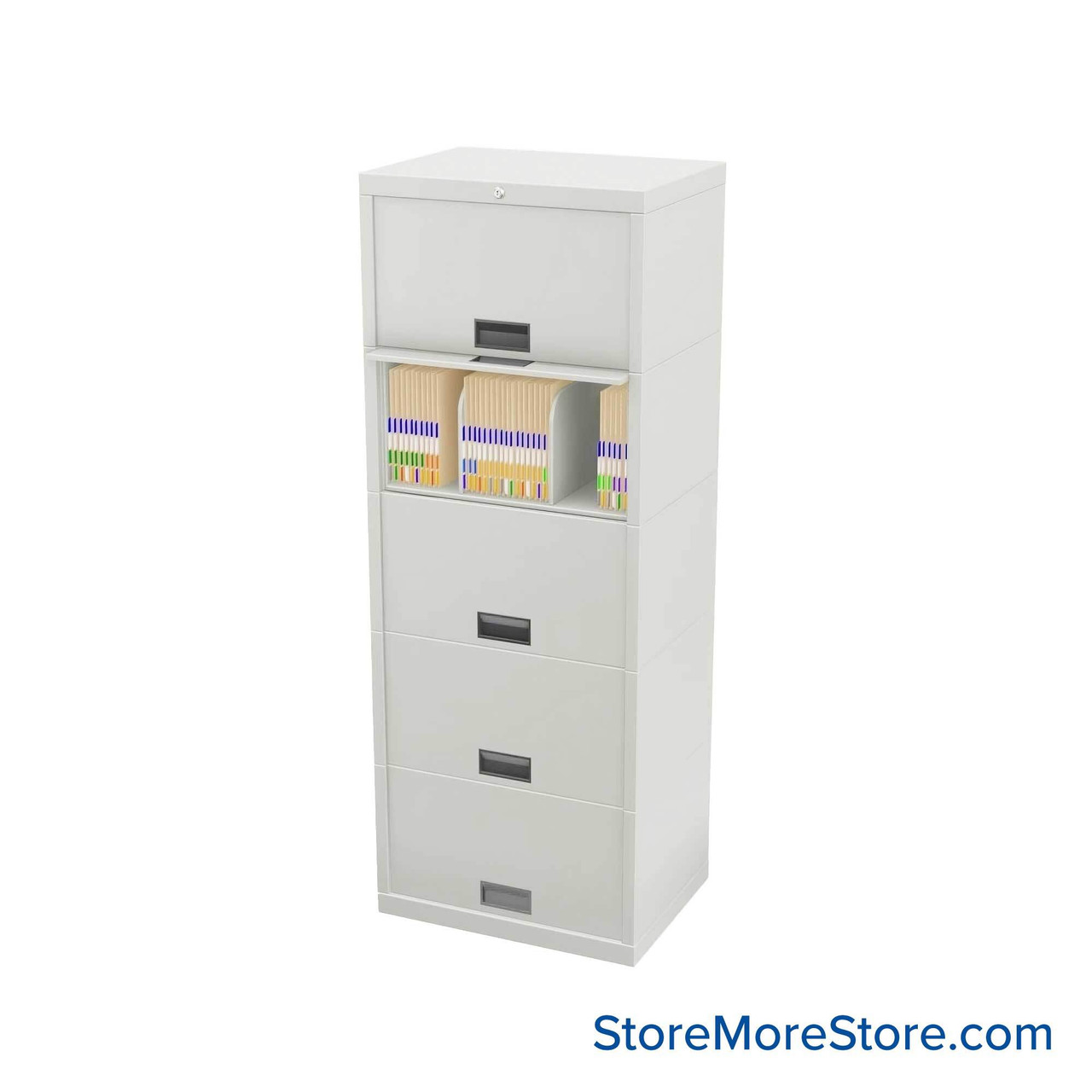 Flipper Door Cabinet, 24" W x 18" D x 64" H, 5 Levels, Gang Lock