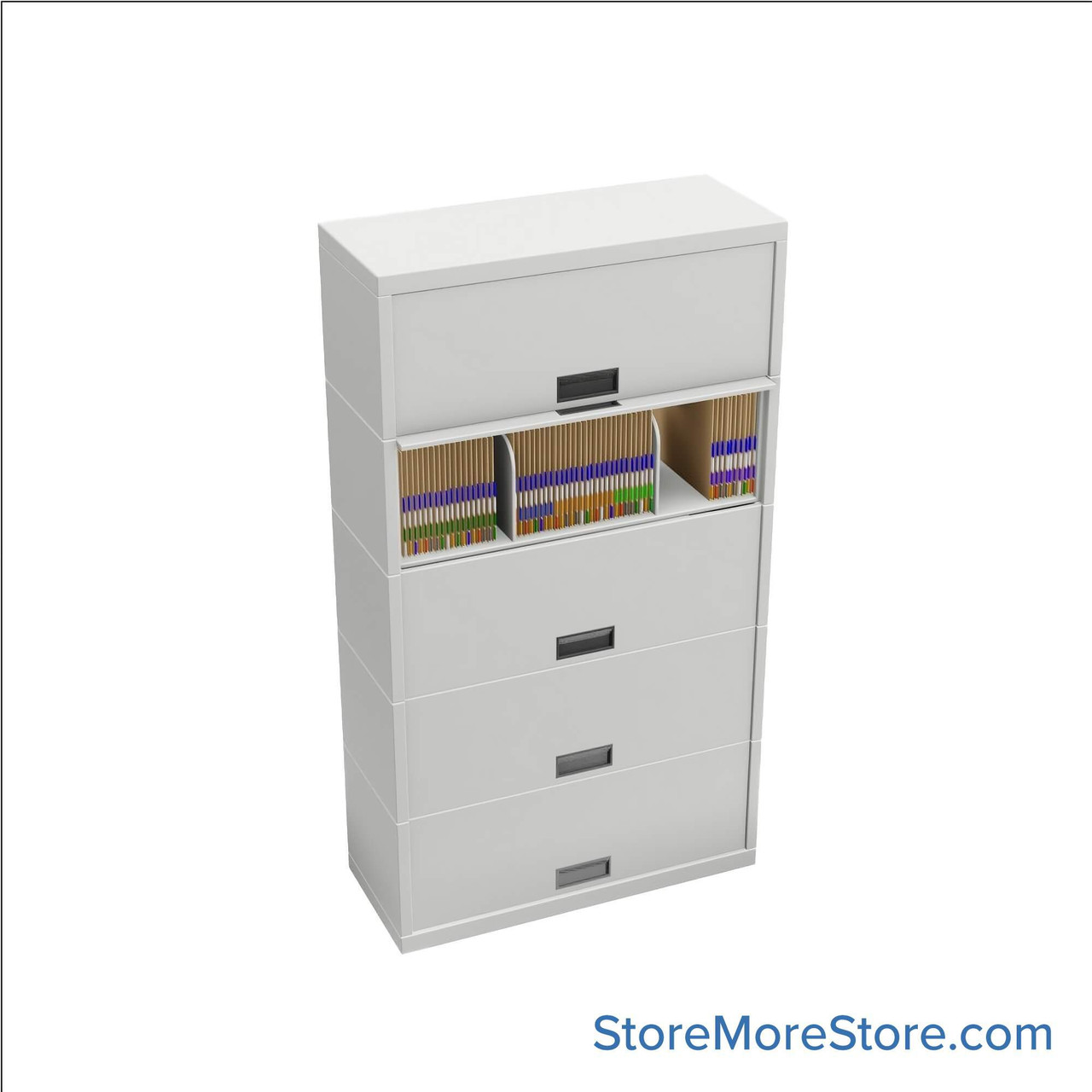 Flipper Door Cabinet, 36" W x 15" D x 64" H, 5 Levels