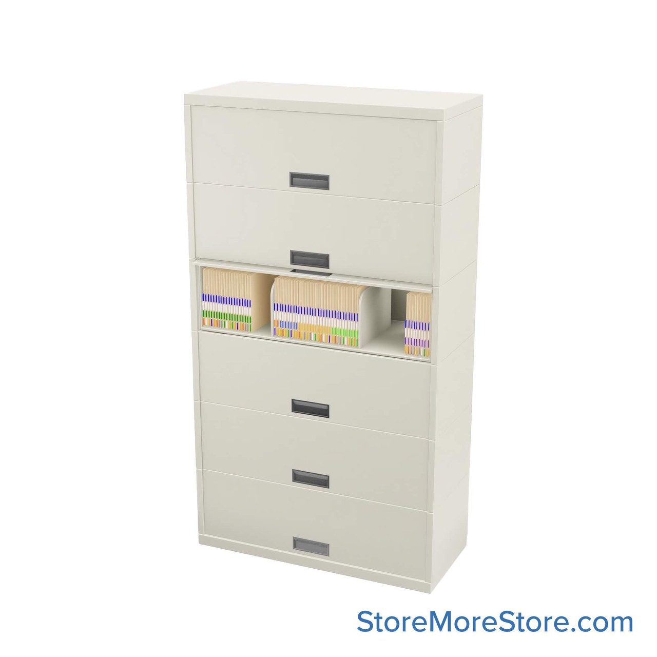 Flipper Door Cabinet, 42" W x 18" D x 76" H, 6 Levels