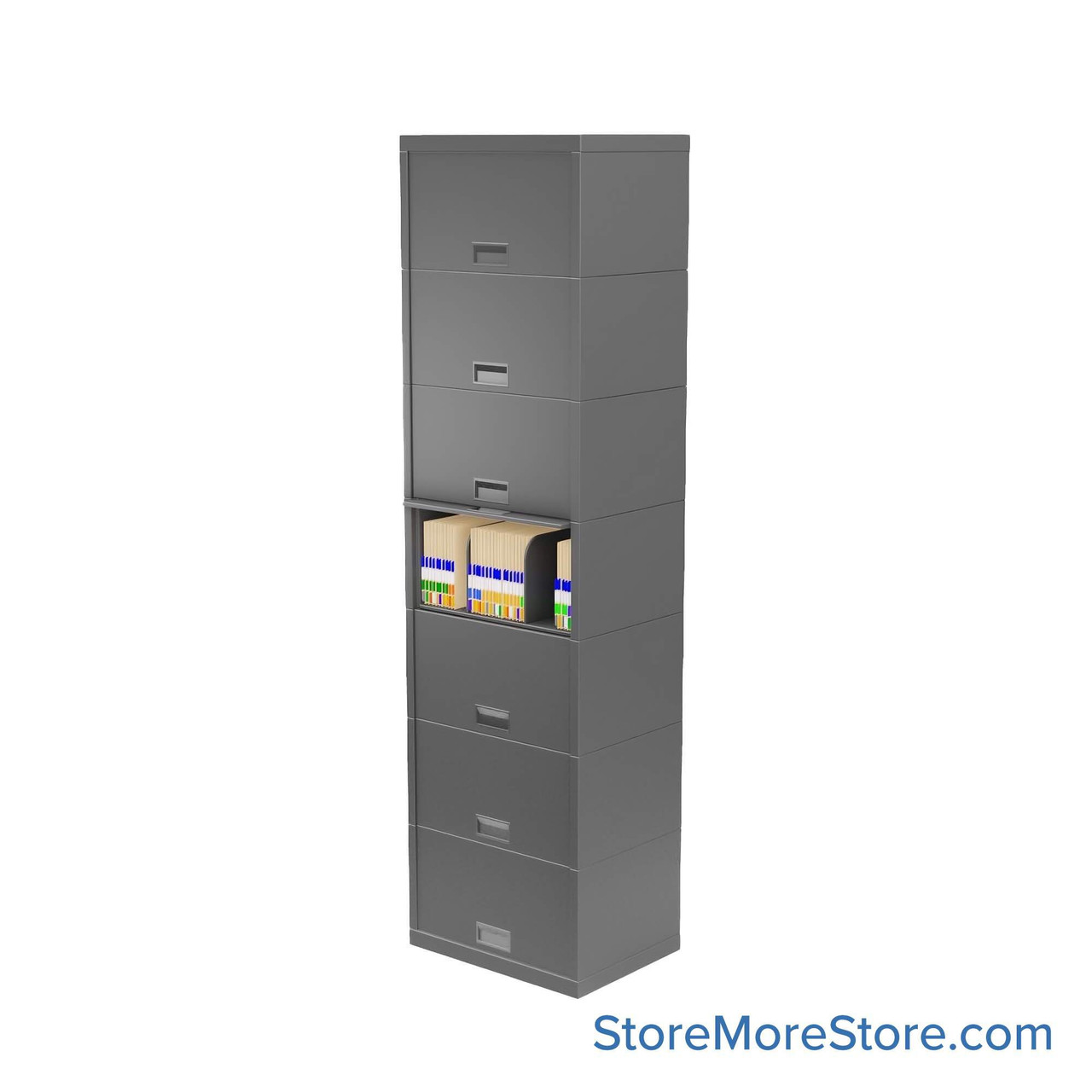 Flipper Door Cabinet, 24" W x 18" D x 88" H, 7 Levels