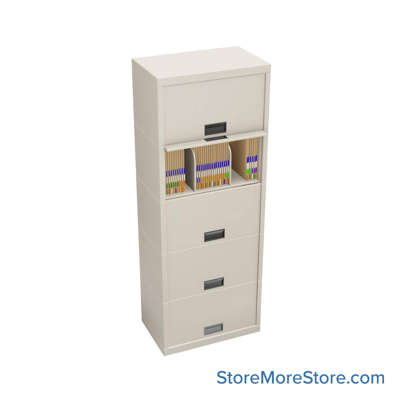 Flipper Door Cabinet, 24" W x 15" D x 64" H, 5 Levels