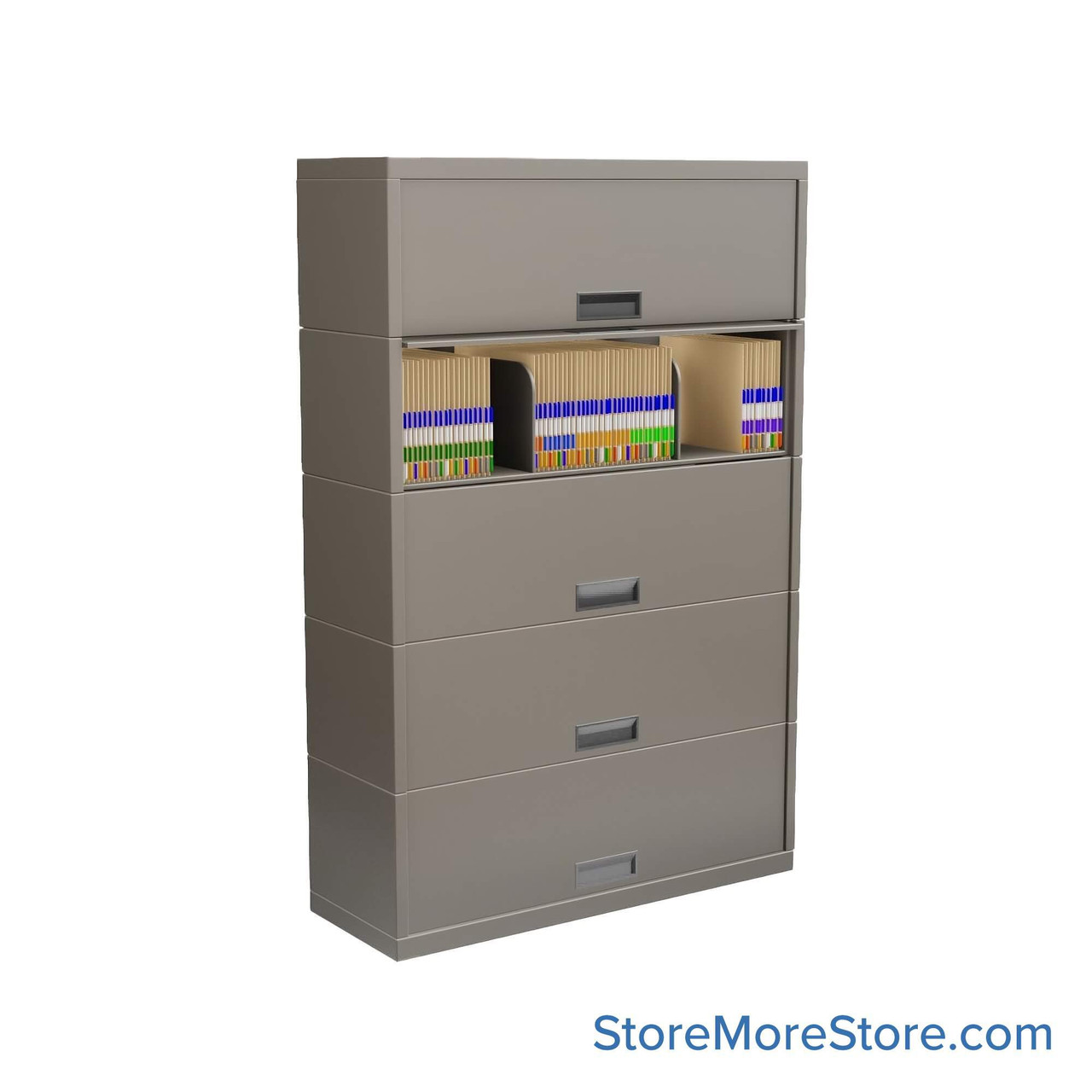 Flipper Door Cabinet, 42" W x 15" D x 64" H, 5 Levels