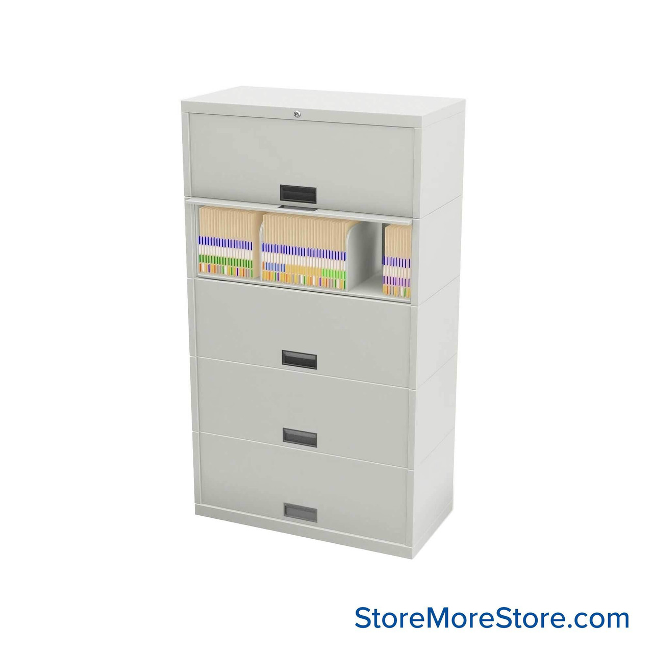 Flipper Door Cabinet, 36" W x 18" D x 64" H, 5 Levels, Gang Lock