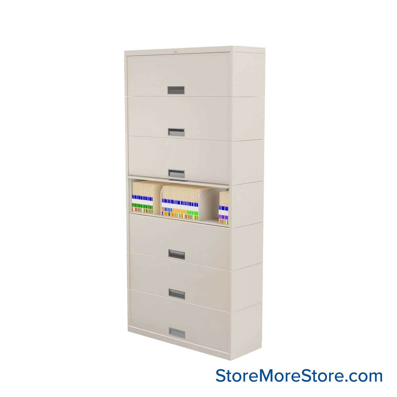 Flipper Door Cabinet, 42" W x 15" D x 88" H, 7 Levels, Gang Lock