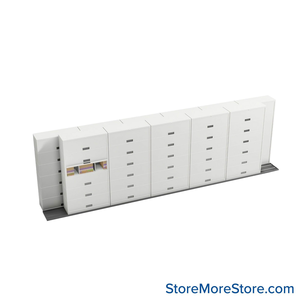 Sliding Flipper Door Cabinets, 260" W x 32.25" D x 81.5" H, Letter Storage, 42" Cabinet Width, 6 Levels