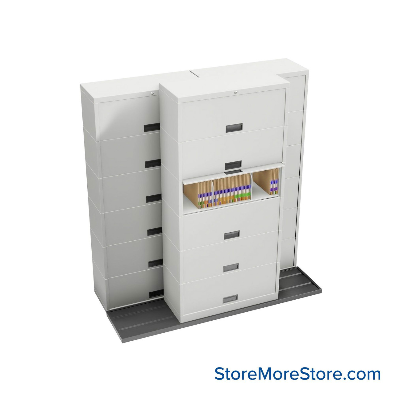 Sliding Flipper Door Cabinets, 76" W x 32.25" D x 81.5" H, Letter Storage, 36" Cabinet Width, 6 Levels