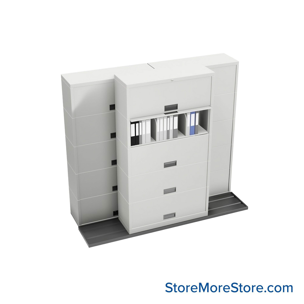 Sliding Flipper Door Cabinets, 88" W x 32.25" D x 79.5" H, Binder Storage, 42" Cabinet Width, 5 Levels