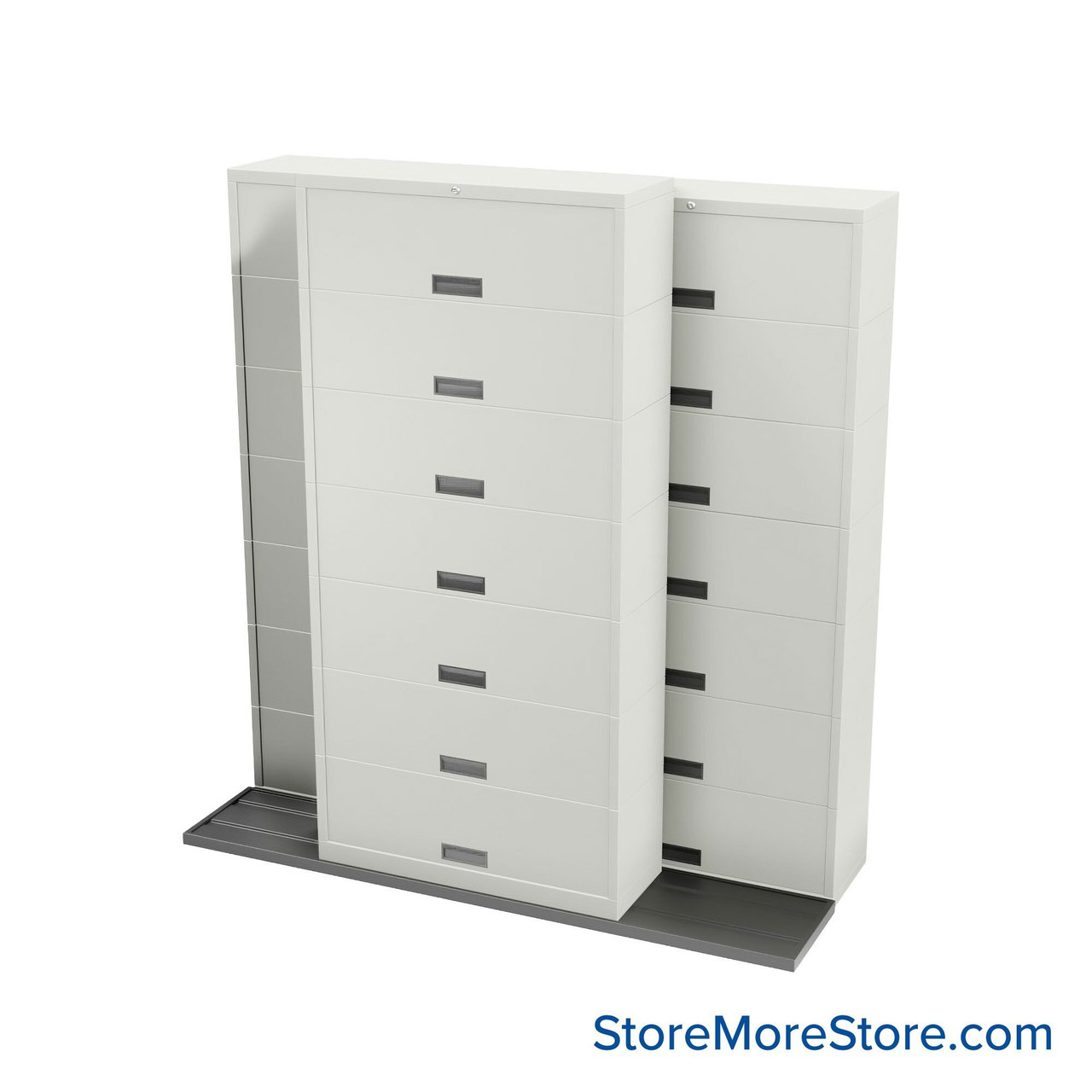 Sliding Flipper Door Cabinets, 88" W x 32.25" D x 93.5" H, Letter Storage, 42" Cabinet Width, 7 Levels