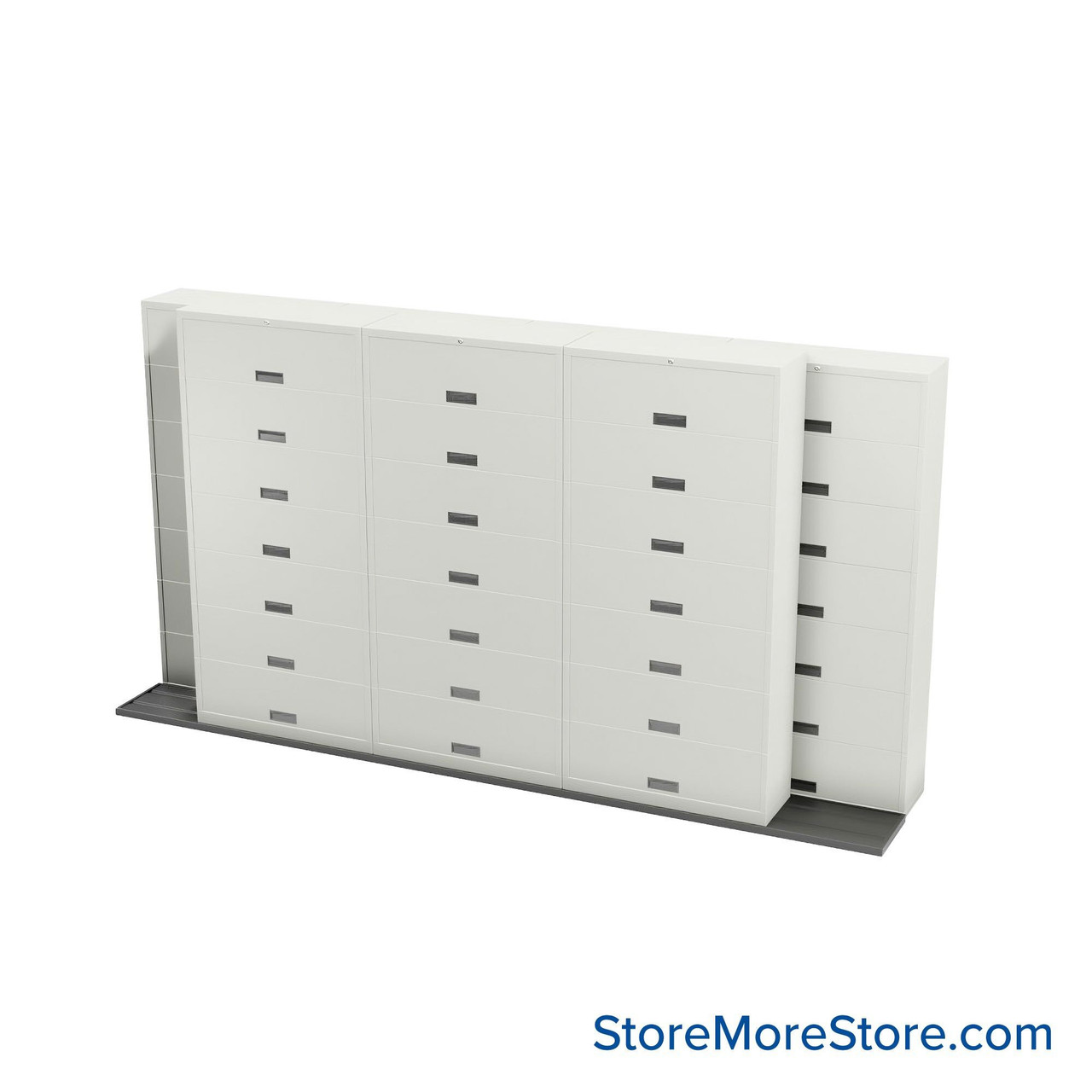 Sliding Flipper Door Cabinets, 172" W x 32.25" D x 93.5" H, Letter Storage, 42" Cabinet Width, 7 Levels