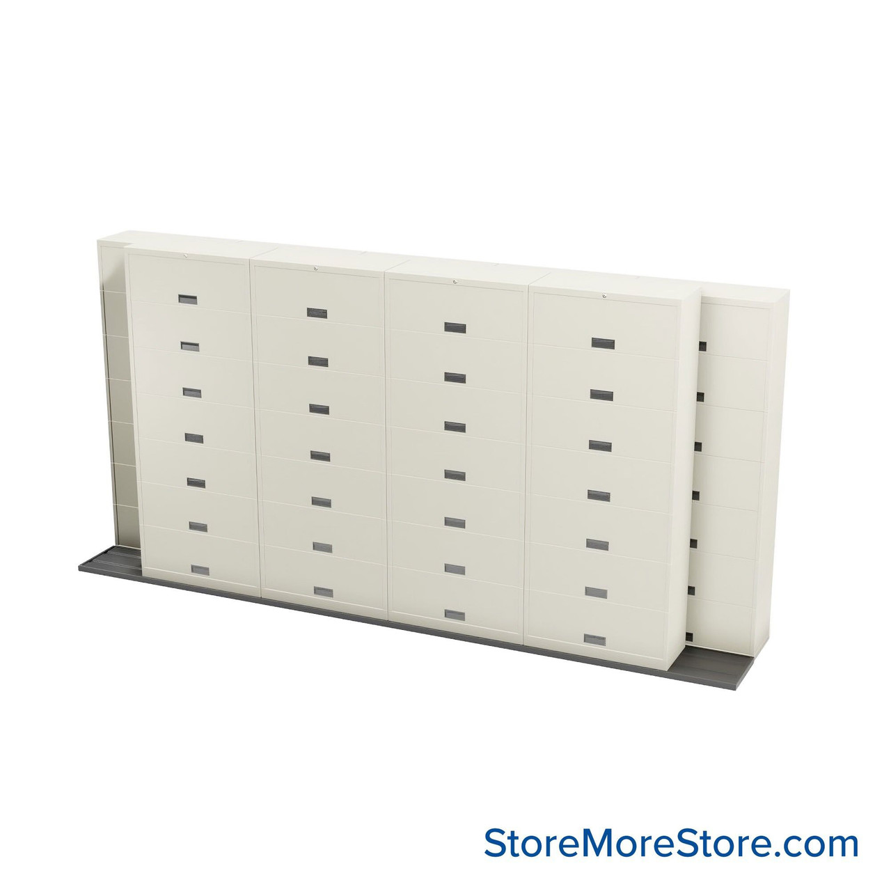 Sliding Flipper Door Cabinets, 184" W x 32.25" D x 93.5" H, Letter Storage, 36" Cabinet Width, 7 Levels