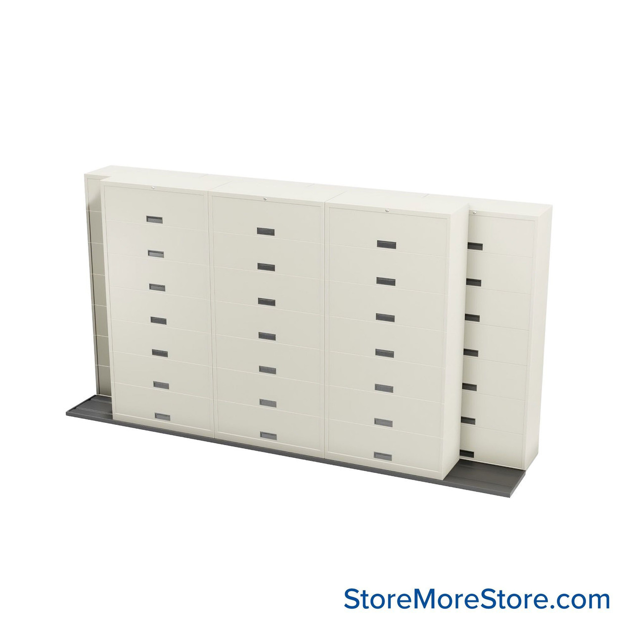 Sliding Flipper Door Cabinets, 172" W x 38" D x 93.5" H, Legal Storage, 42" Cabinet Width, 7 Levels