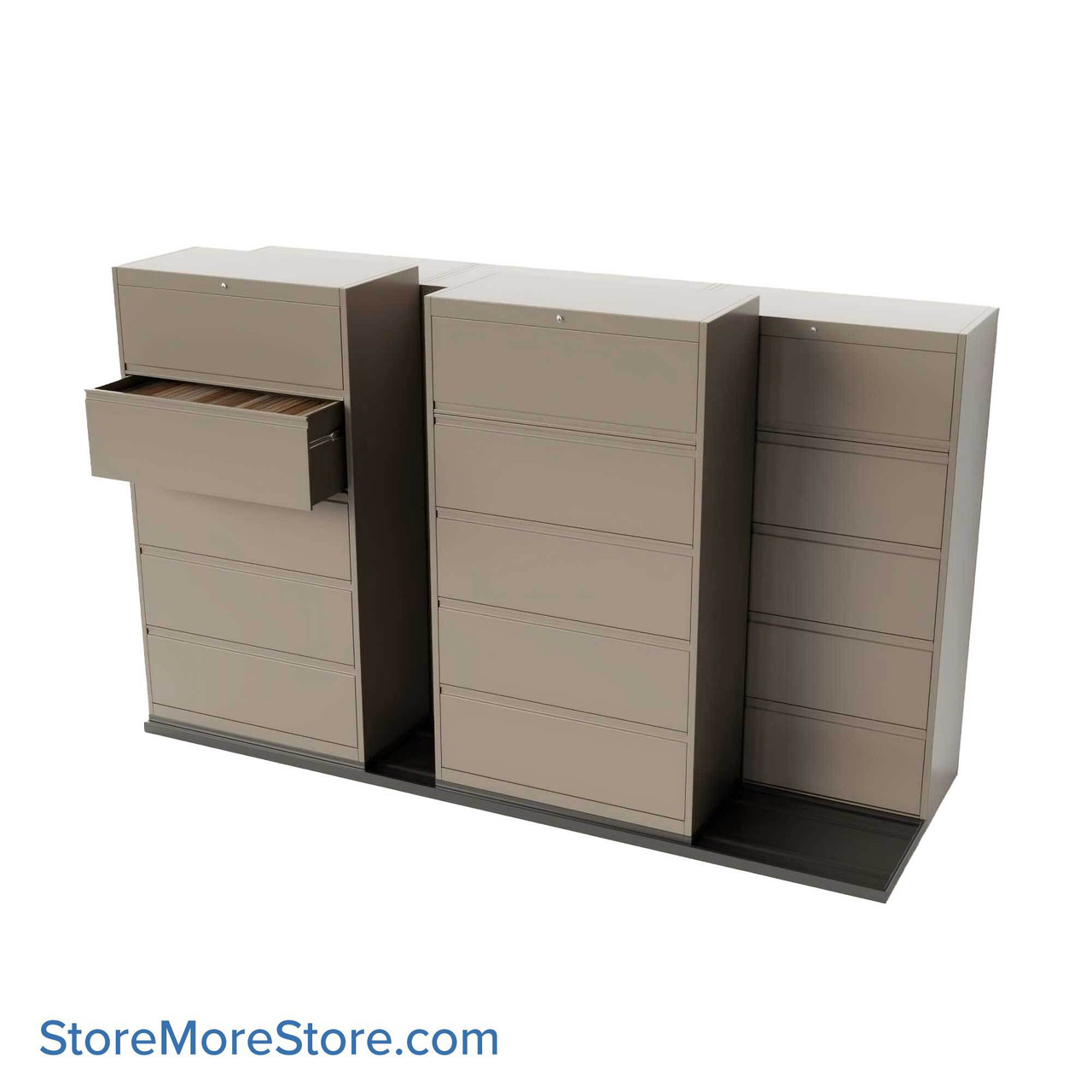 Sliding Lateral File Cabinets, 112" Wide