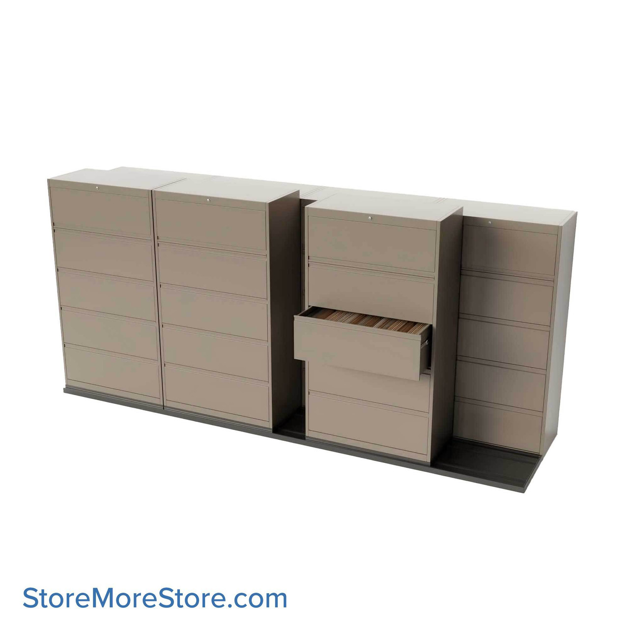 Sliding Lateral File Cabinets, 148" Wide