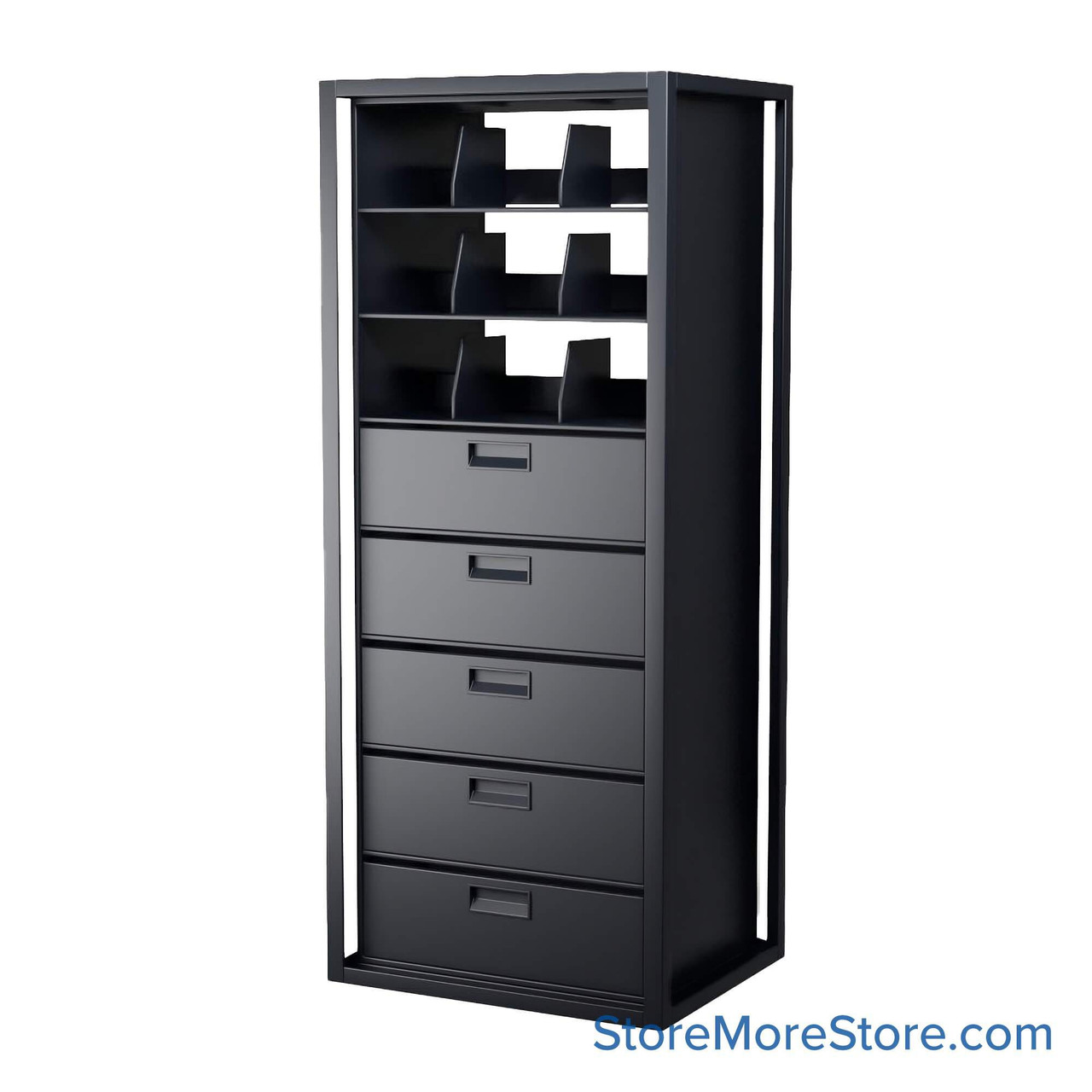 Rotary File Cabinet, 38.75" W x 31" D x 93" H, Adder Unit, File Drawers & Shelves