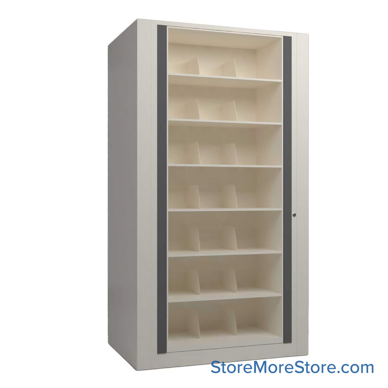 Rotary File Cabinet, 36.5" W x 25" D x 82.5" H, Starter Unit, Open Shelves
