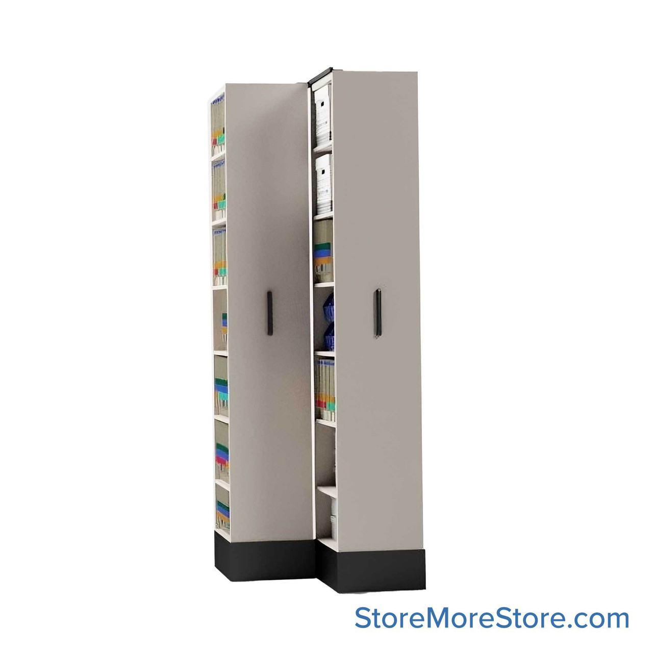 Retractable Shelving Systems, 27" W x 37" D x 91" H, 2 Pull-Out Units, 30" Shelf Width, 12" Shelf Depth