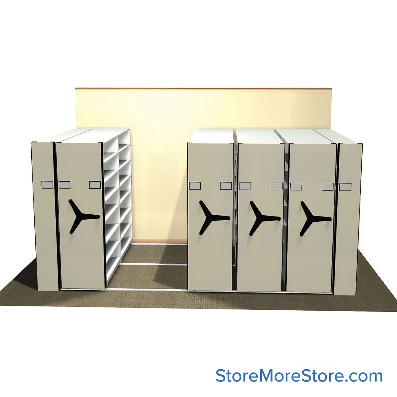 High Density Shelving, 170" W x 108" D, 96" Shelving Width, Letter (12") Shelf Depth