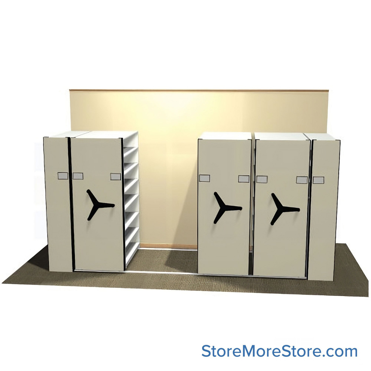 High Density Shelving, 167" W x 60" D, 48" Shelving Width, Legal (15") Shelf Depth